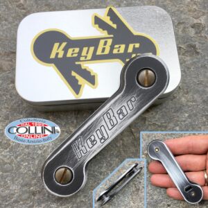 Key-Bar - White / Black Cerakoated - Portachiavi in Alluminio con clip in titanio - WHTBLK-CKAKB