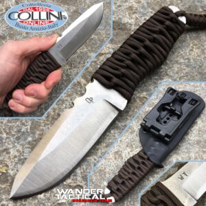 Wander Tactical - Scrambler - Satin SanMai Cos & OD Brown Paracord - coltello artigianale