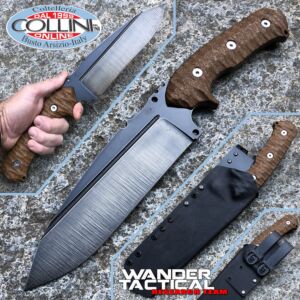 Wander Tactical - Smilodon knife Raw Finish - Brown Wood - coltello artigianale