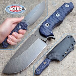 Wander Tactical - Lynx - Raw Finish and Night Blue Micarta - coltello custom