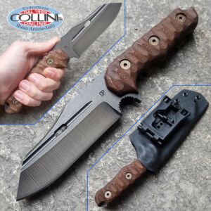 Wander Tactical - Mistral - Raw & Dark Brown Micarta - coltello custom
