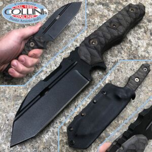 Wander Tactical - Hurricane Military Tool - GunKote Black & Micarta Black - coltello custom