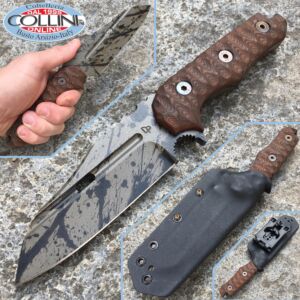 Wander Tactical - Mistral - Black Blood Finish con micarta Dark Wood - coltello custom