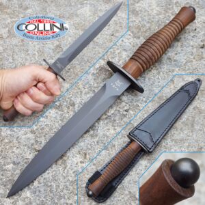 Fox - BLACK PVD Fairbairn Sykes Fighting Knife - Walnut - FX-592W - coltello