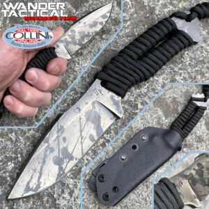 Wander Tactical - Raptor Knife - Black Blood & Black Paracord - coltello artigianale