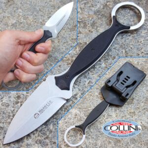 Maserin - Neck Knife - Spear Single Edge Stonewashed - Design by Russ Kommer - 922/STW - coltello