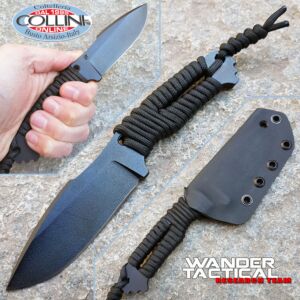 Wander Tactical - Raptor Neck Knife - All Black - Paracord - coltello artigianale