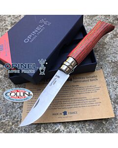 Opinel - N°08 Luxe Betulla knife Lamellato Rosso - Coltello