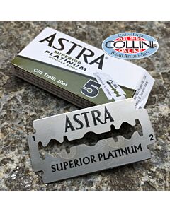 Astra Superior Platinum - 5 Lamette in acciaio inox per Rasoi di Sicurezza e Shavette - lametta