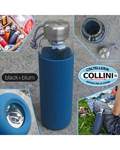 Black Blum - Borraccia in vetro con rivestimento antiscivolo in silicone 600ml