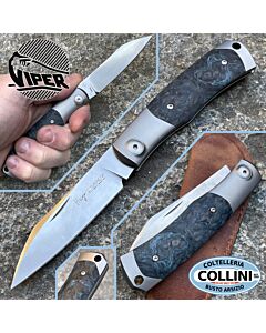 Viper - Hug 2 FCB knife by Sacha Thiel - Titanio e Fibra di Carbonio - M390 steel - V5994FCB - coltello