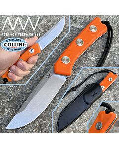 Acta Non Verba - P200 Knife - Stonewashed N690Co - Orange G10 e Cuoio - coltello