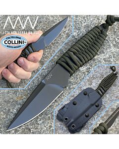 Acta Non Verba - P100 Knife - Black DLC Sleipner - Olive Paracord - coltello