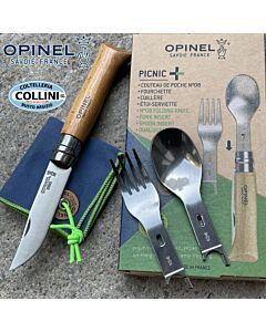 Opinel - Set completo Picnic - coltello n° 8 con forchetta e cucchiaio - accessorio outdoor
