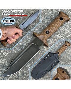 Wander Tactical - Centuria Pilot clip knife - Raw - Micarta Brown - Coltello Custom