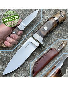 Livio Montagna - Hunter knife - M390 - Faggio Stabilizzato - COLLEZIONE PRIVATA - coltello artigianale