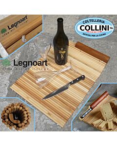 Legnoart - GUALTIERO - Tagliere portatile da picnic in legno