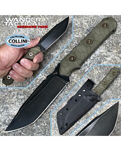 Wander Tactical - Explorer Knife - Raw & Green Micarta - coltello artigianale
