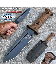 Wander Tactical - Centuria Pilot  Spear knife - Raw - Micarta Brown - Coltello Custom