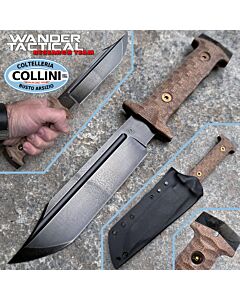 Wander Tactical - Centuria Pilot Clip Point Knife - Raw & Micarta Brown - Coltello Custom