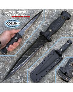 Wander Tactical - One of a Kind Dagger Knife - Ice Brush & Micarta Black - Coltello Custom