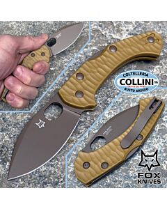 Fox - Zero 2.0 knife by Jens Anso - Coyote Top Shield & Coyote Tan - FX-311CT - coltello