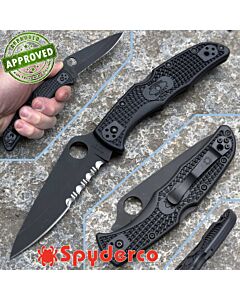 Spyderco - Endura 4 - Half Serrated Black Blade - COLLEZIONE PRIVATA - C10PSBBK - coltello