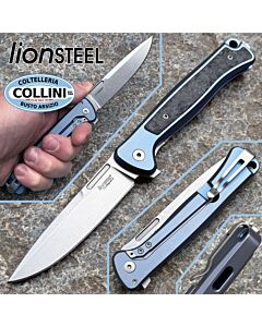 Lionsteel - Skinny Titanium - Blue & Stonewashed MagnaCut - SK01 BL - coltello