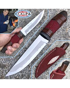 Takeshi Saji - Akai Same Hanta knife - Pelle di Razza Rossa - Coltello Artigianale