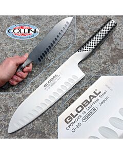 Global knives - G80 - Santoku Fluted Knife - 18cm - coltello cucina (ex g48) 