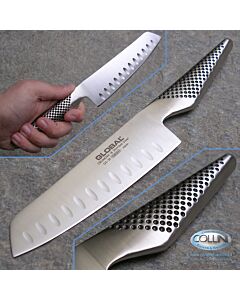 Global knives - GS91 - Nakiri Vegetable Knife Fluted 14cm - coltello cucina - ex. GS39