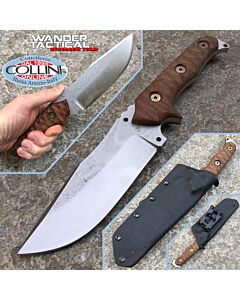 Wander Tactical - Haast - Satin SanMai CoS & Brown Micarta - coltello artigianale