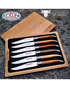 Laguiole en Aubrac - Set  6 pezzi coltelli bistecca manici in legno - coltelli da tavola