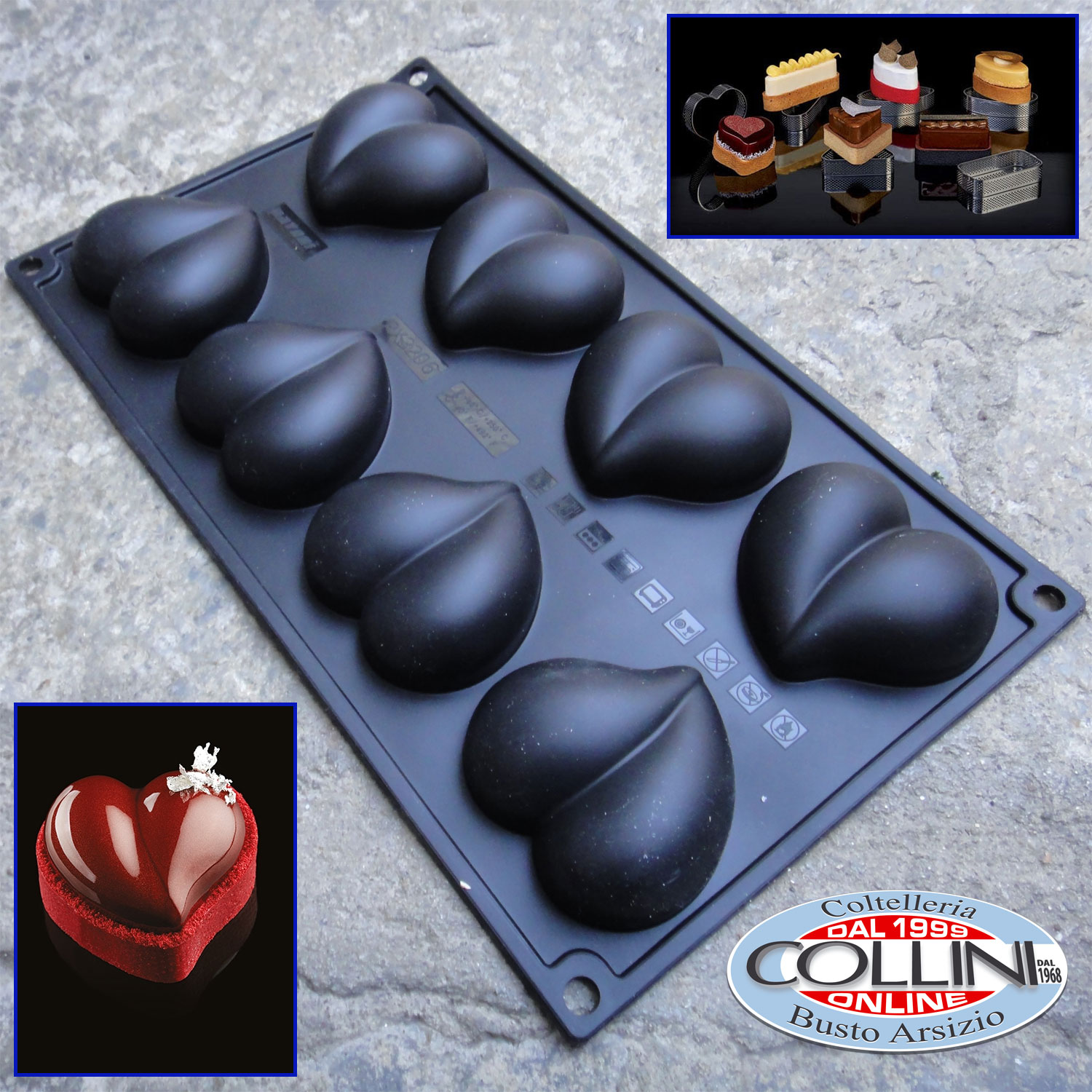 Pavoni - collections Stampo in silicone per monoporzione - Cuore by Gianluca Fusto