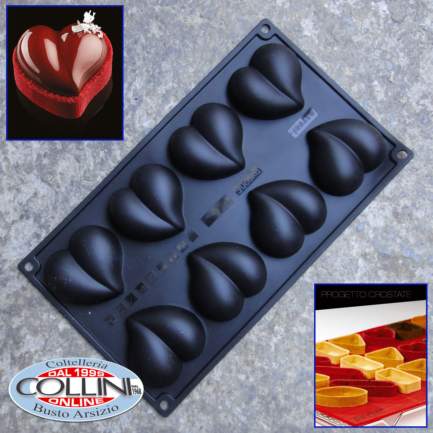 Pavoni - collections Stampo in silicone per monoporzione - Cuore by Gianluca Fusto