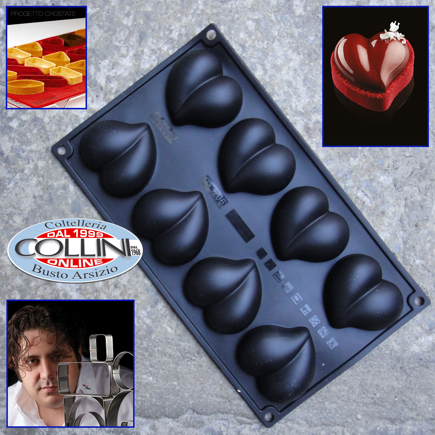 Pavoni - collections Stampo in silicone per monoporzione - Cuore by Gianluca Fusto