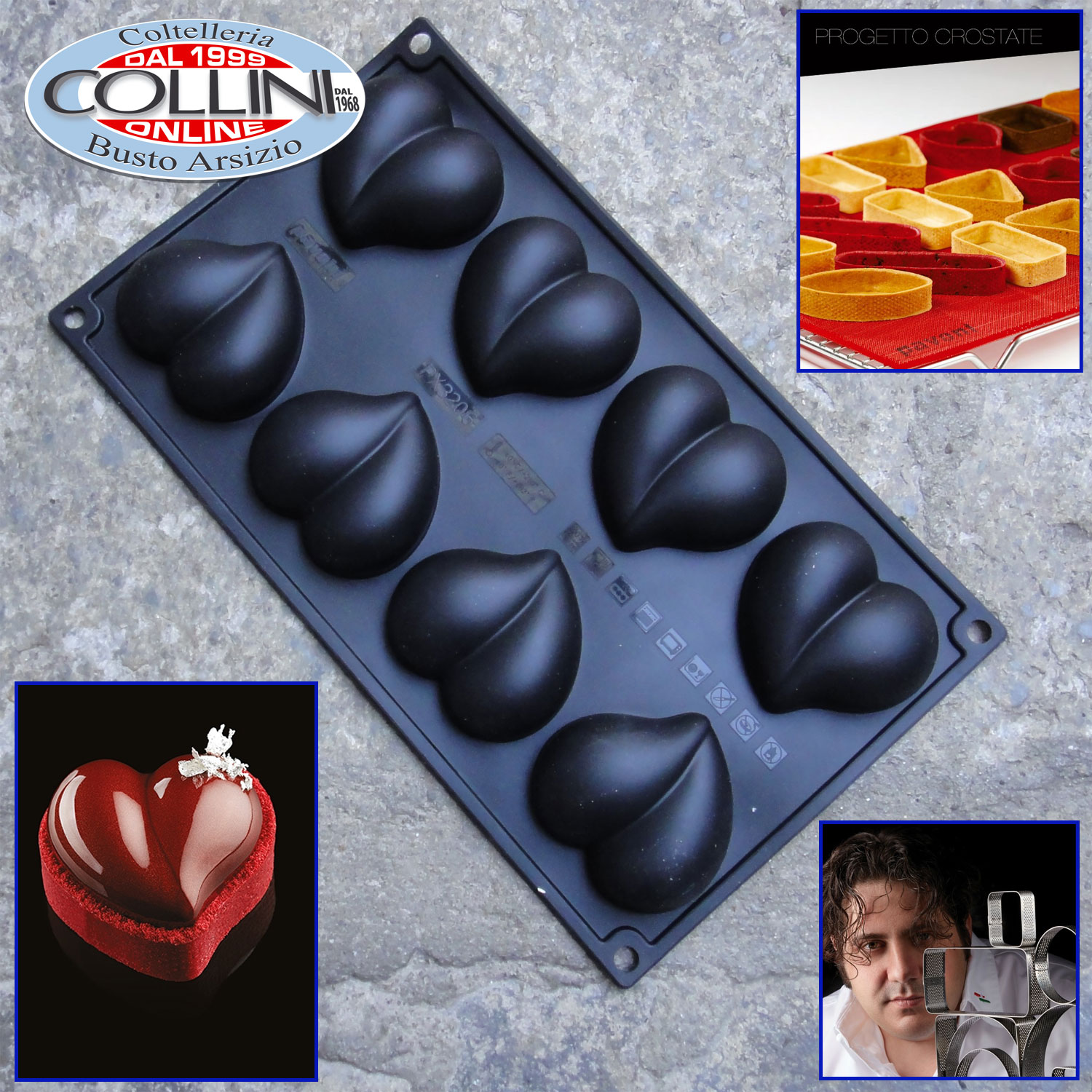 Pavoni - collections Stampo in silicone per monoporzione - Cuore by Gianluca Fusto