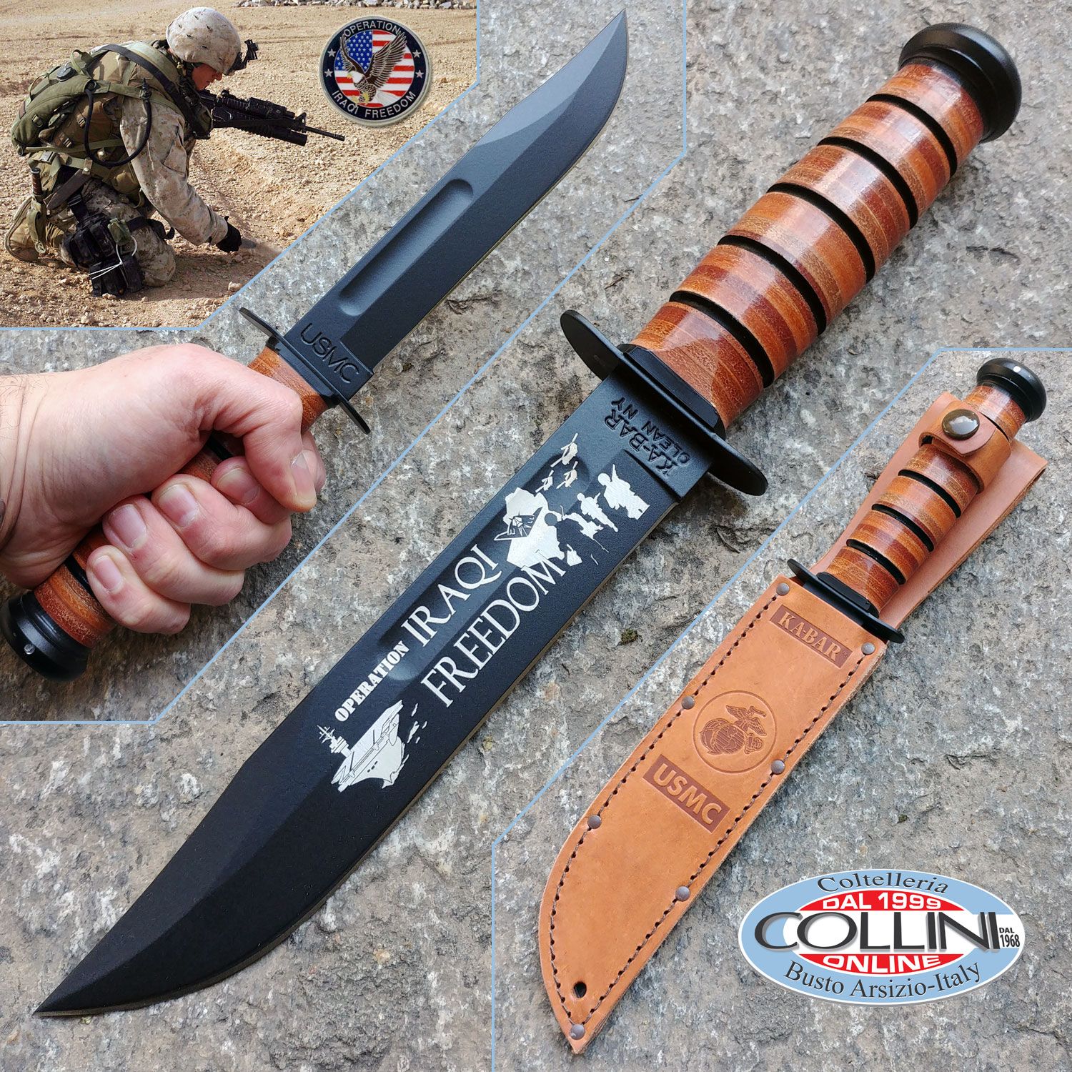 KaBar USMC Iraqi Freedom Military Knife K9128 coltello