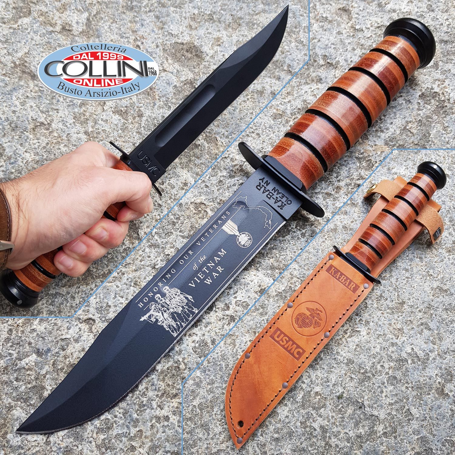 KaBar USMC Vietnam Military Knife K9140 coltello
