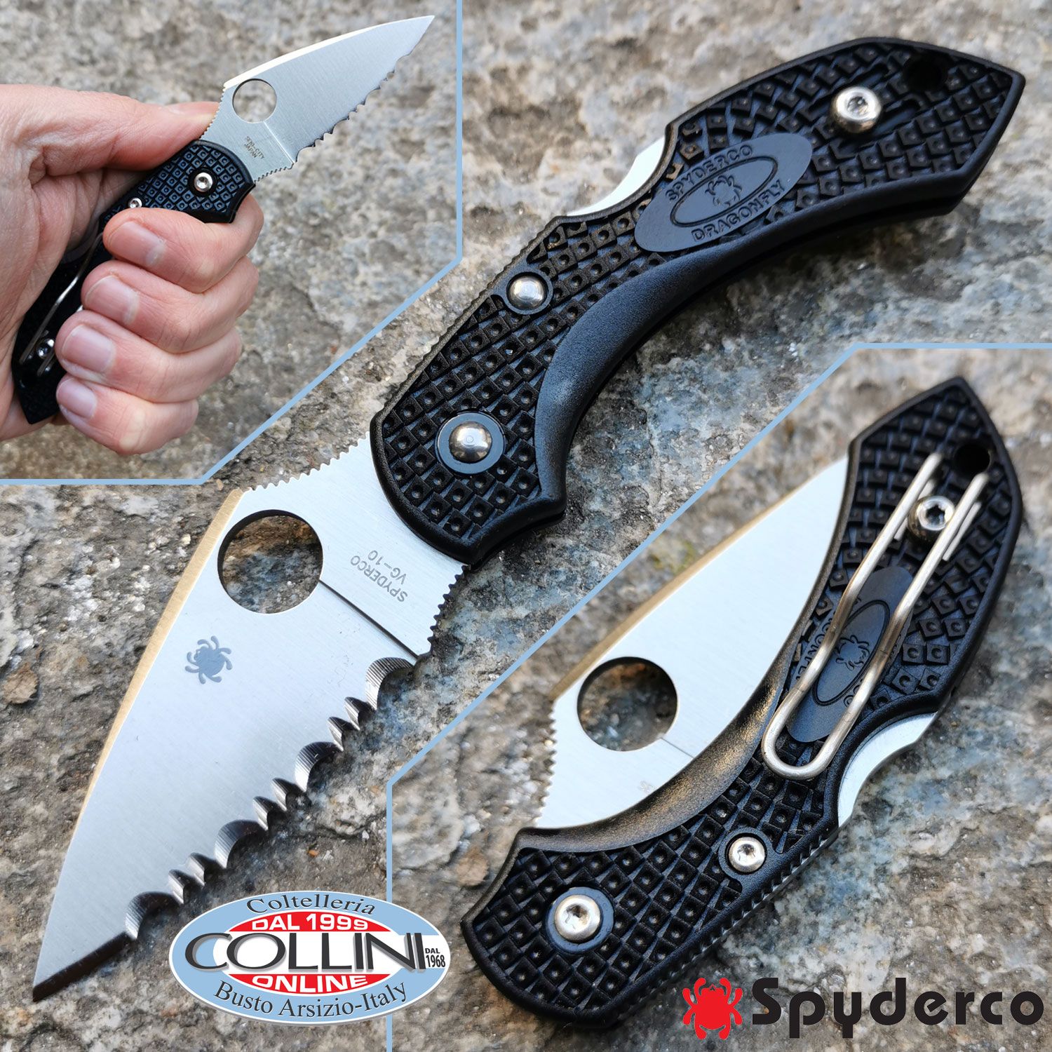 Spyderco Dragonfly 2 Knife Black Serrated C28SBK2 coltello
